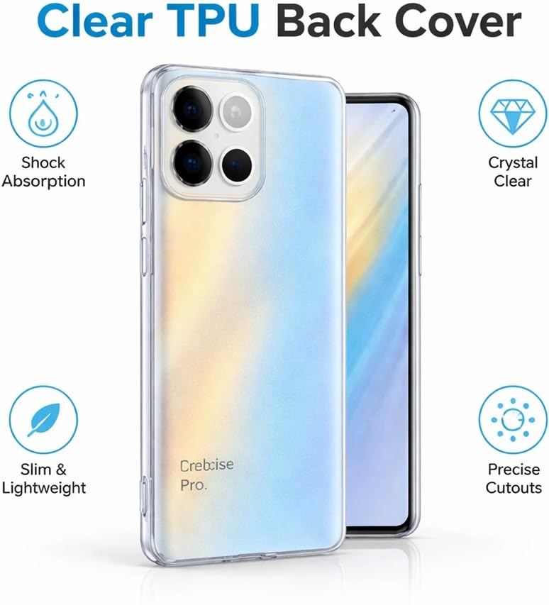 Image of REALCASE Silicone Back Cover Case, Scratch Resistant Protective Crystal Clear Transparent Shock Proof Back Cover Case for Realme 16 Pro Plus 5G