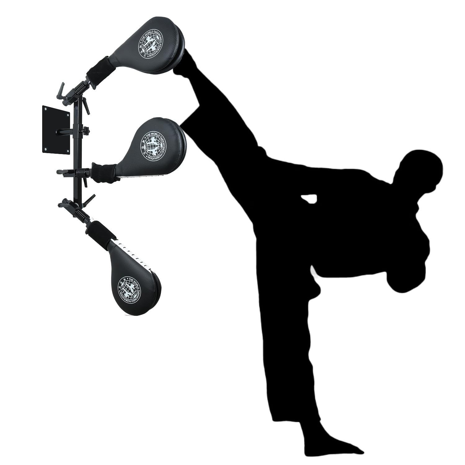 Taekwondo Kick Pad Target, SYNTECSO 3 Pack Kicking Pads with Wall Mounted Bracket Hands-Free Striking Pads for Tae Kwon Do Karate Kickboxing and Martial Arts Training