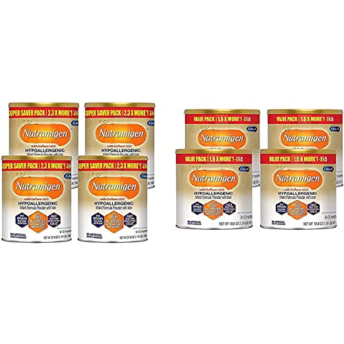 Enfamil Nutramigen Bundle - 27.8 Ounce (Pack of 4) with Colic Baby Formula Lactose Free Milk Powder, 19.8 Ounce (Pack of 4)