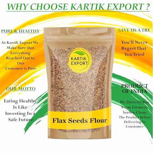 Image of Kartik Export Whole Ground Flax Seed Flour, 1Kg (Alsi Powder | Flax Seed Powder - Excellent for Rotis and Baking)