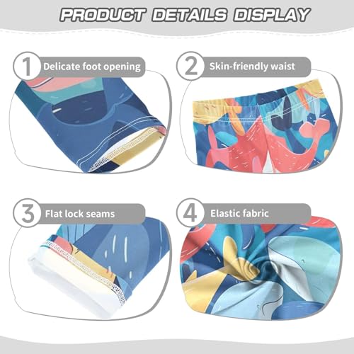 Bolaz Toddler Girls Leggings Printed Yoga Pants Leggings Orange Blue Whale for Kids3