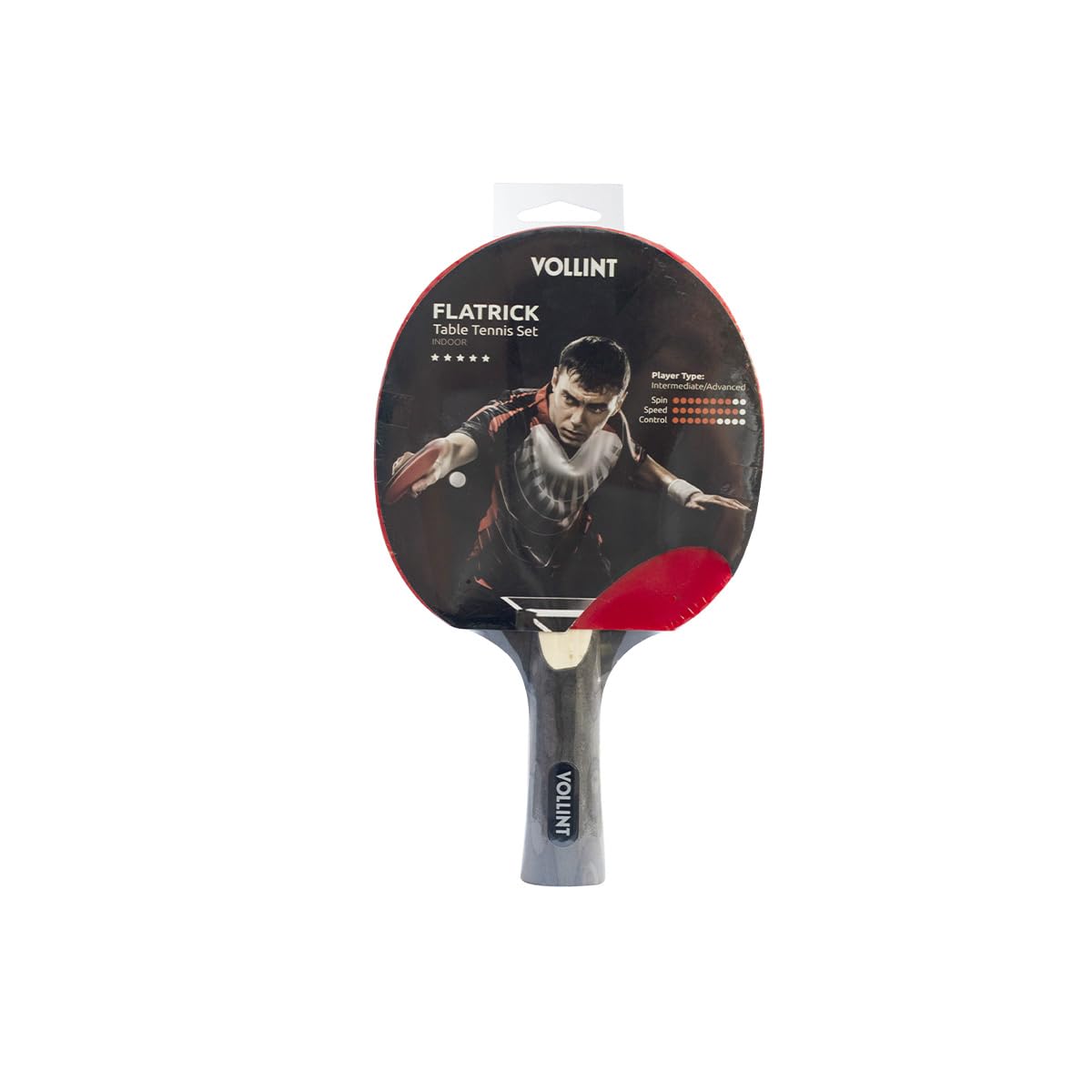 Vollint FlaTrick 5 Star Table Tennis Bat Fast & Powerful Ping Pong Racket for Offensive Players and High-Speed Gameplay, with 5-Ply Blade, 2.0mm Sponge & Concave Handle