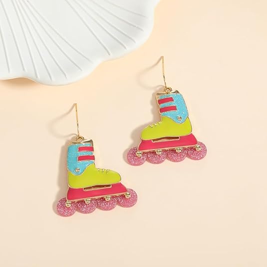 80s & 90s Roller Skate Earrings: Trendy Dangle Earrings for Women