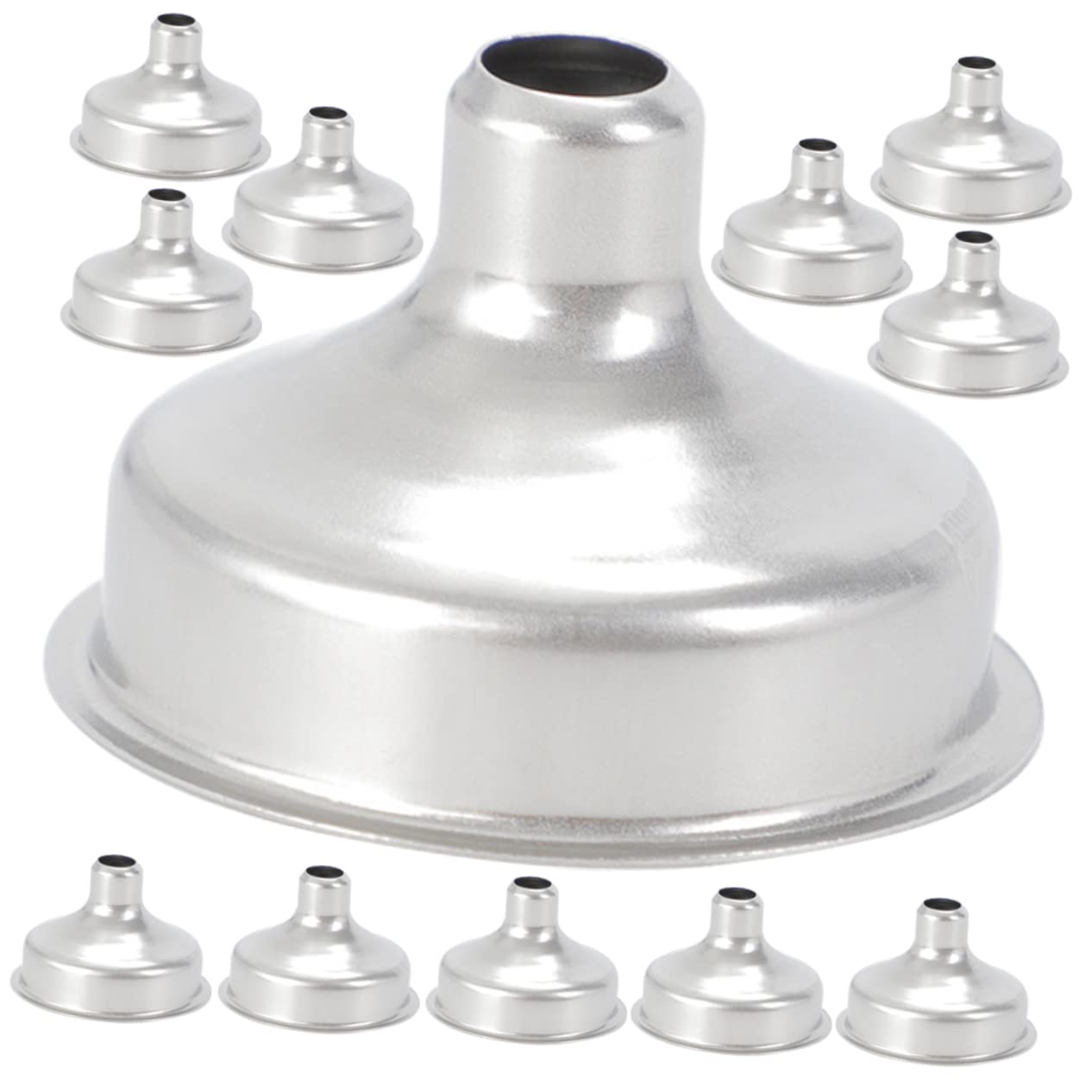 BRIGHTFUFU 12pcs Mini Funnel Kitchen Gadget Funnels for Filling Bottles Liquid Dispensing Tool Wide Mouth Canning Funnel Multi-function Funnels Stainless Funnel Multipurpose Flask