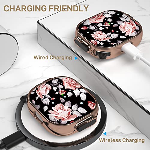 Image of Maxjoy for AirPods 3 Case with Lock, Flower AirPod 3 Case Lock Protective Hard AirPod 3rd Generation Cover for Women Men with Keychain for AirPods 3rd Generation Cover 2021, Rose