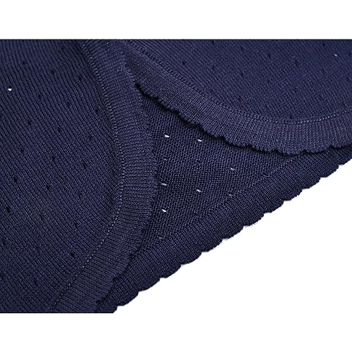 Lilax Little Girls' Knit Long Sleeve One Button Closure Bolero Shrug 5T Navy #TOP5