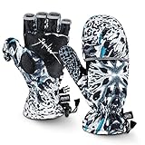 RUNCL Ice Fishing Gloves Convertible Mittens Flip Fingerless Mittens with 3M Thinsulate-Winter Fishi
