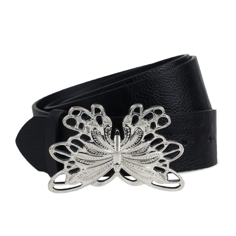Y2K Fairycore Punk Goth Genuine Leather Belts for Women with Butterfly Buckle Waist for Casual Outfits and Dresses2