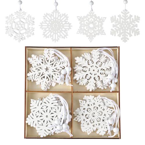 16-teiliges Set Weihnachtsbaumschmuck aus Holz in Form von...
