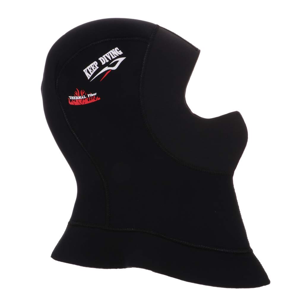 Czapka do nurkowania o grubości 5 mm neoprenowa do nurkowania z akwalungiem kombinezon z kapturem do surfingu nurków czapka dla mężczyzn kobiet młodzieży - czarna - wiele rozmiarów