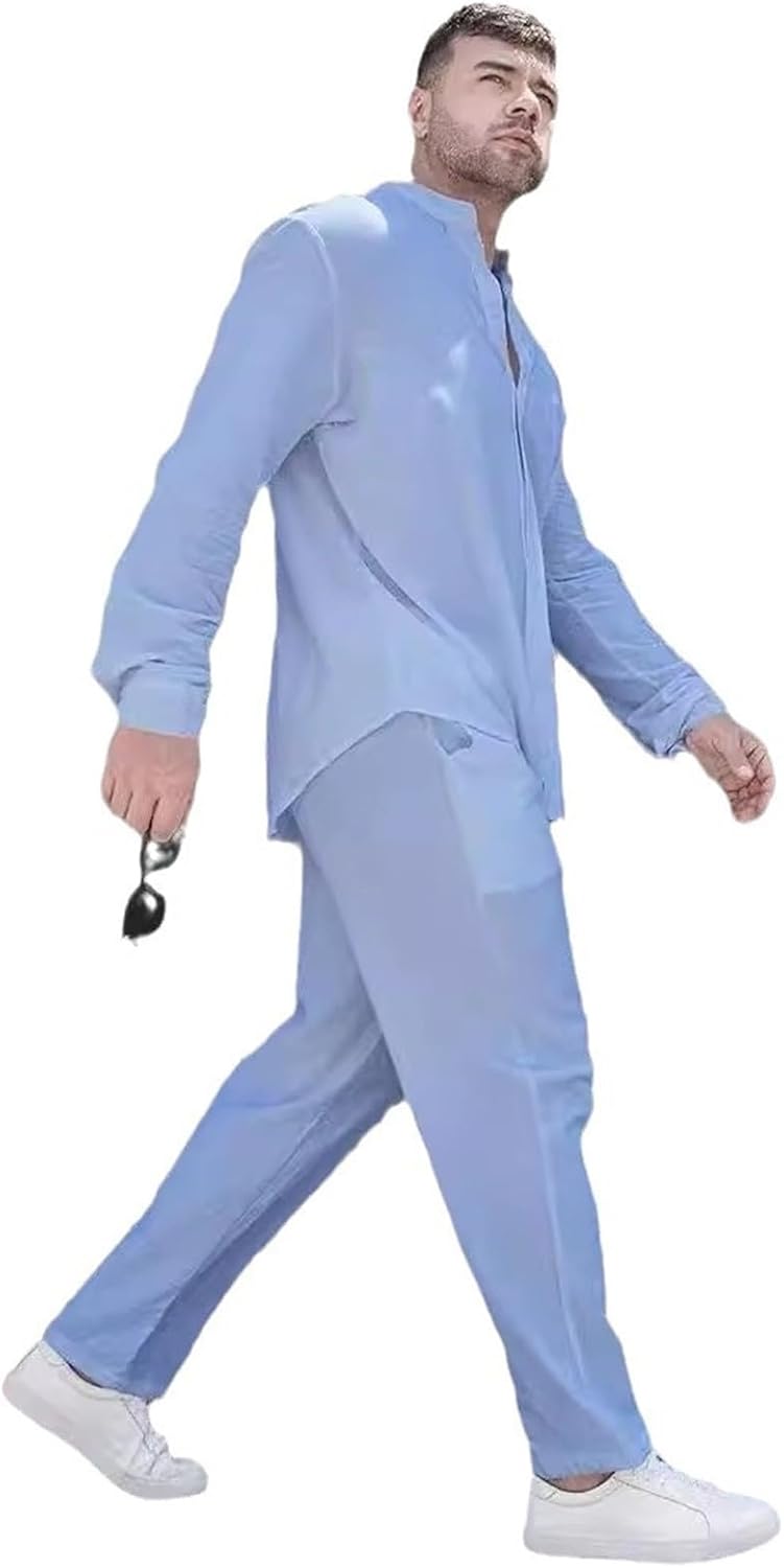 Ensemble Deux Pièces Haut Et Pantalon Fendus En Dentelle Bloc De Couleur A Imprime Geometrique Cdma422