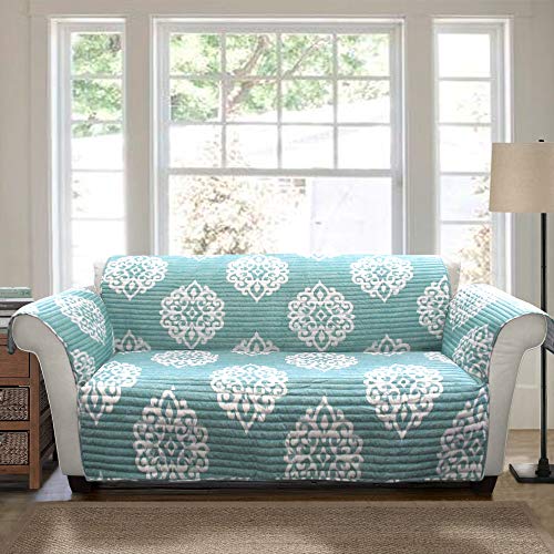 Lush Decor Blue Sophie Furniture Protector-Bold Pattern Sofa Cover - DISCONTINUED