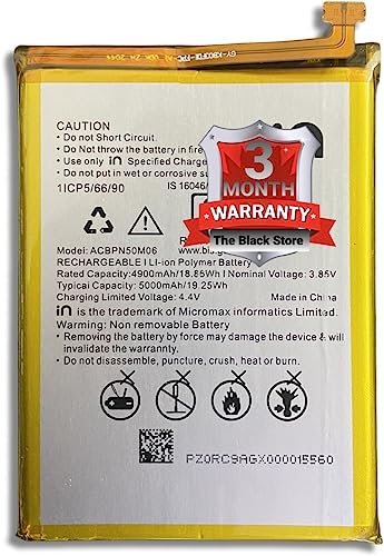Image of Original ACBPN50M06 Replacement Part for Micromax in 1 (E6746) / Micromax in 1b (E6523, E7533) / Micromax in Note 1 (E7746) (5000mAh) - 1 Year Warranty