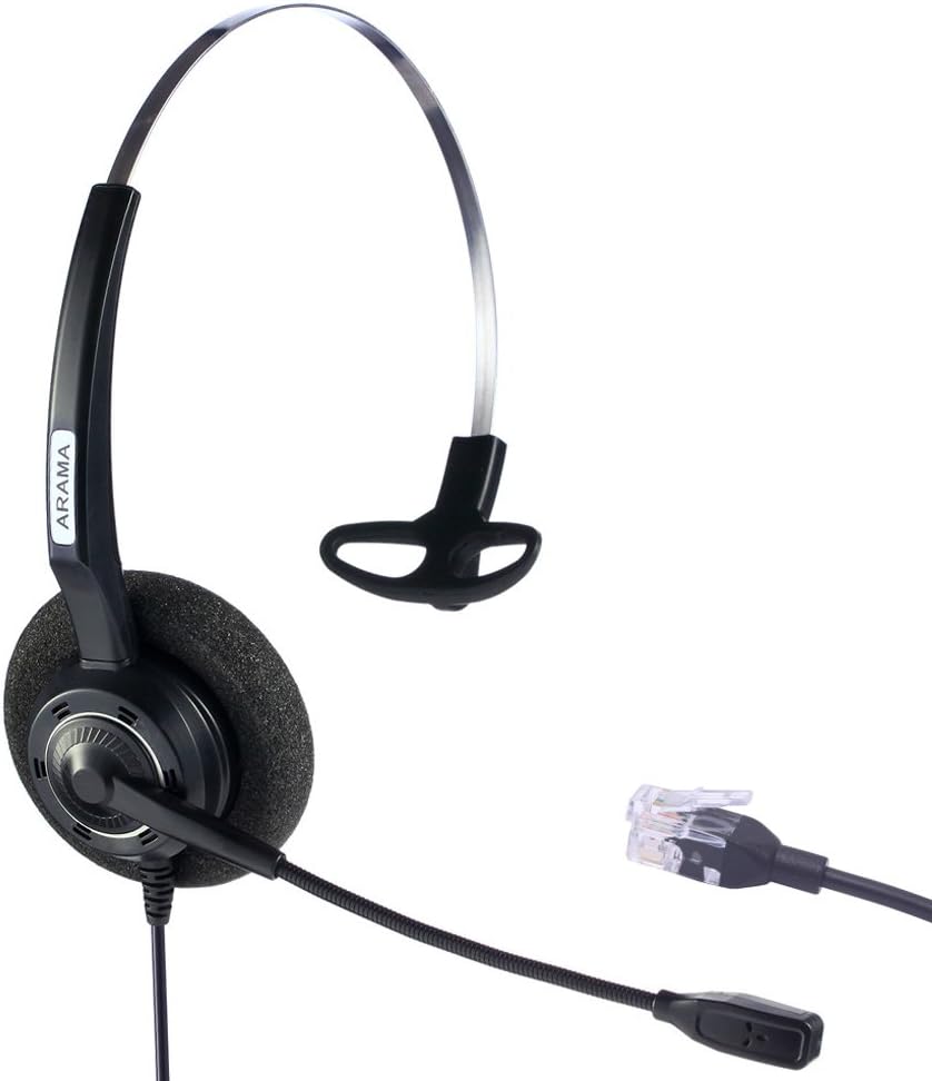 Arama Corded Telephone Headset with Boom MIC Noise