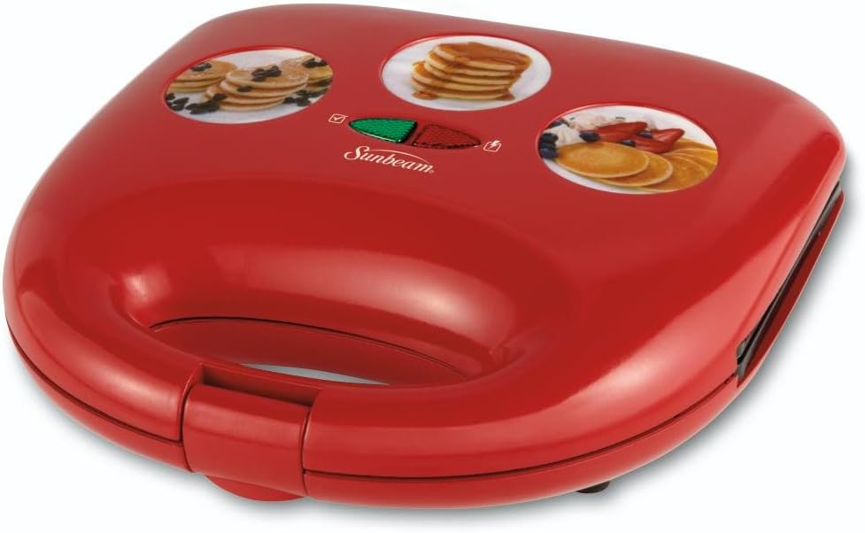 Sunbeam CKSBWFMP25 Mini Pancake Maker, Red