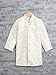AHHAAAA Kids Ethnic Cotton Silk Blend Sequin Print Indo-Western Sherwani Set for Boys (Cream, 6-7 Yrs) 496MF