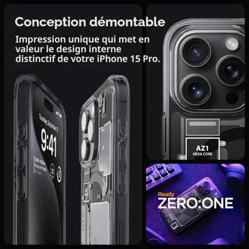 Coque MagSafe iPhone 15 Pro Spigen protection schématique - 4