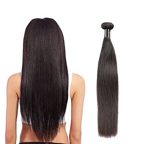 Brazilian Straight Hair 1pc Bundles 8A Grade, Borchan Virgin Human Hair Extensions Remy Hair, 100% Unprocessed Natural Color Weft(12 inches)