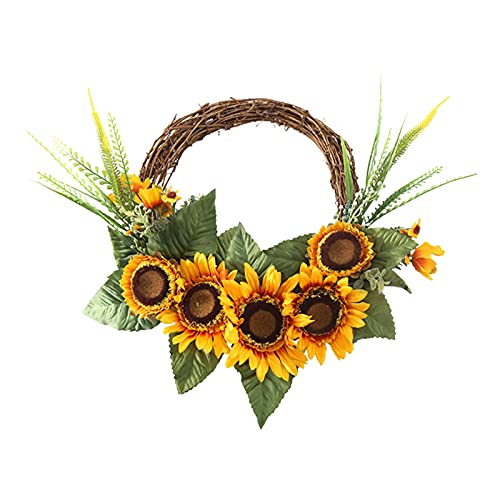 Couronne de Tournesol Artificielle anti-flétrissement pour Ornement de Maison