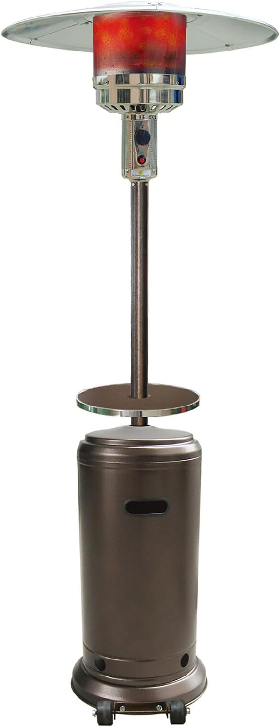 Hanover 48,000 BTU Propane Patio Heater in Bronze, Portable 7-Ft. Tall Umbrella Outdoor Heater for Deck, Patio, or Backyard, Durable All-Weather Gas Outdoor Heaters for Patio, Deck, or Terrace