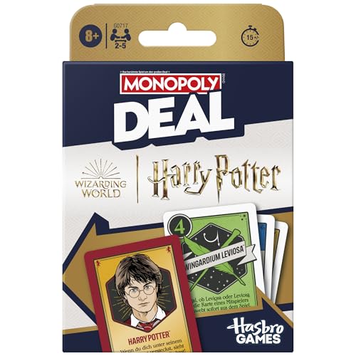 Monopoly Deal: Harry Potter Kartenspiel - Deutsche Fassung, Familienspiel für Fans der Wizarding World und von Zauberei, für 2 bis 5 Spieler ab 8 Jahren, Weihnachten