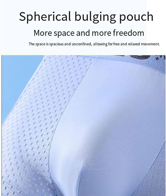 Men's Mesh lce Silk Underwear Box Briefs Breathable Underwear Trunks Underpanties Multipacks for Men C/X4