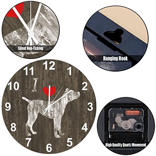 Horloge murale Schnauzer bois décorative ronde animaux - 7