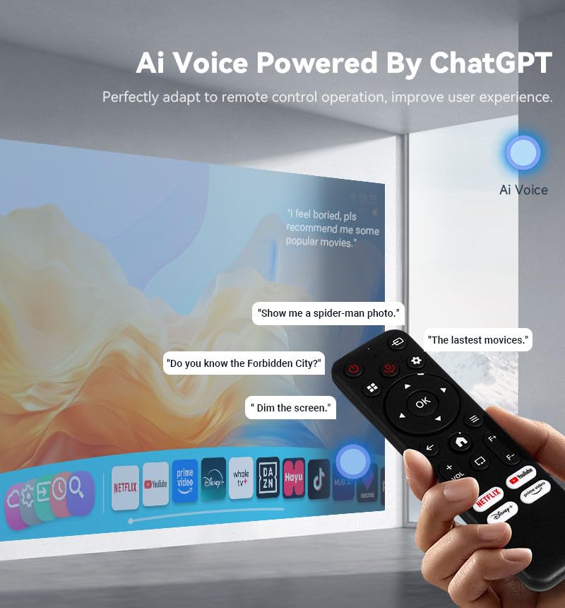 Image of BOSS X900 Pro Smart AI Projector | Native Full HD, 8K Supported | 900 ANSI | Sealed Optical Engine | Auto Focus & AI Keystone | Android 13 | WiFi & Bluetooth | Voice Remote |