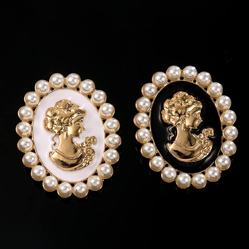 Image of lureme Vintage Elegant Victorian Lady Beauty Cameo with Crystal Brooch Pin (br000017)