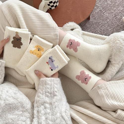 Women's Coral Fleece Fuzzy Socks Mid-Calf Design, Ultra-Soft Skin-Friendly, Non-Slip Soles4