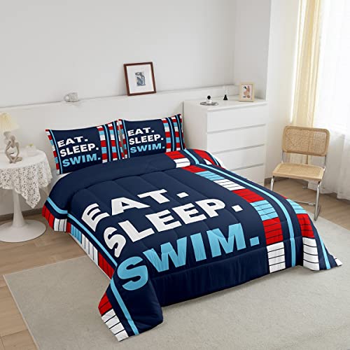 Image of Feelyou Kids Swimmer Bedding Set King Size 3Pcs for Boys Girls Teens