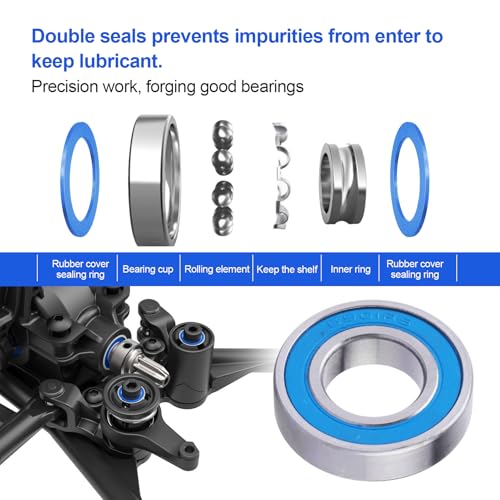 Image of High Performance Professional RC Ball Bearings 10pcs for Traxxas Arrma Axial HPI Team Associated Losi Redcat Racing RC Cars Trucks Models (12x24x6mm)