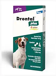 Elanco Vermífugo Drontal Plus Sabor Carne Para Cães De Até 10Kg - 4 Comprimidos