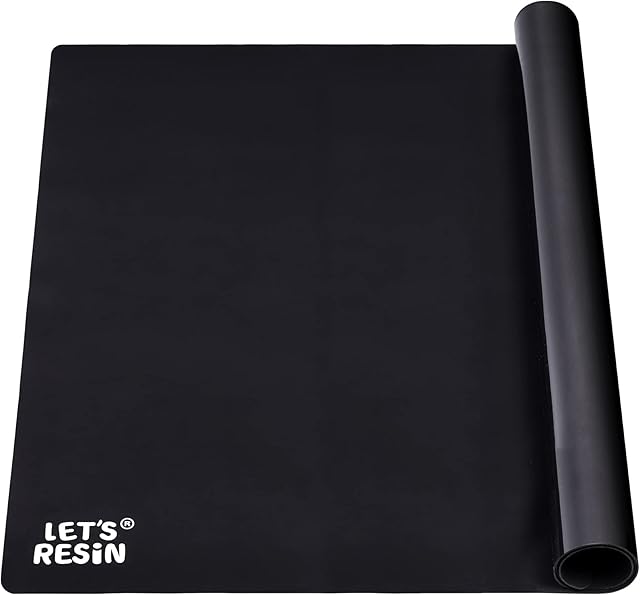 LET'S RESIN Extra Large Silicone Mat for Crafts, 71x51 cm Black Large Silicone Sheets for Resin Jewelry Casting Moulds, Nonskid Multipurpose Mat, Crafts Mat for Epoxy Resin, Art Painting