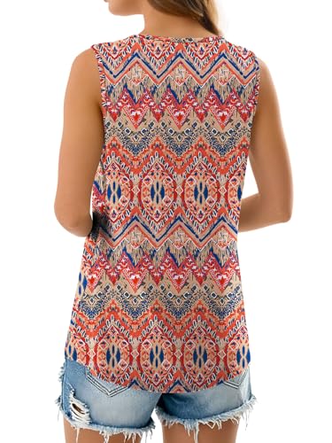 NORACORA Womens Summer Tank Tops Sleeveless T Shirt Casual Loose Fit Tunic Blouses Boho Print 3XL — view 6