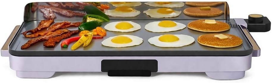 Wonderful XL Electric Griddle 12x22 Inch, 1500W, PFOS-PFOA-Free Quantum2 Nonstick, Removable Drip Tray (Sage Green)