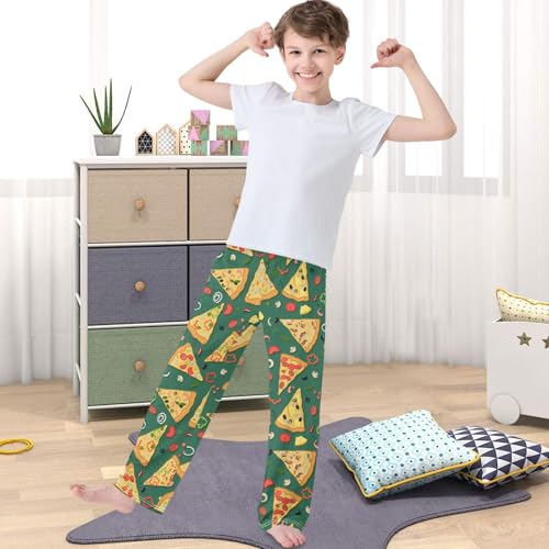 Boy's Pants Color Pizza Jogger Pants Elastic Waist Long Bottoms Trousers with Pockets 6-14 Years4