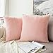 MIULEE Pack of 2, Very Soft Luxury Warm Series Faux Rabbit Fur Throw Pillow Case Cushion Cover for Sofa Bedroom Car 18 x 18 Inch 45 x 45 cm