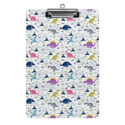 クリップボード A4 縦型 かわいい カラフル 恐竜柄 ファイルボード 壁掛け 画板 書きやすい お会計ボード て持ち運びやす 文書整理 文房具 会議パッド 事務用品 メモ 学校 家庭用バインダー