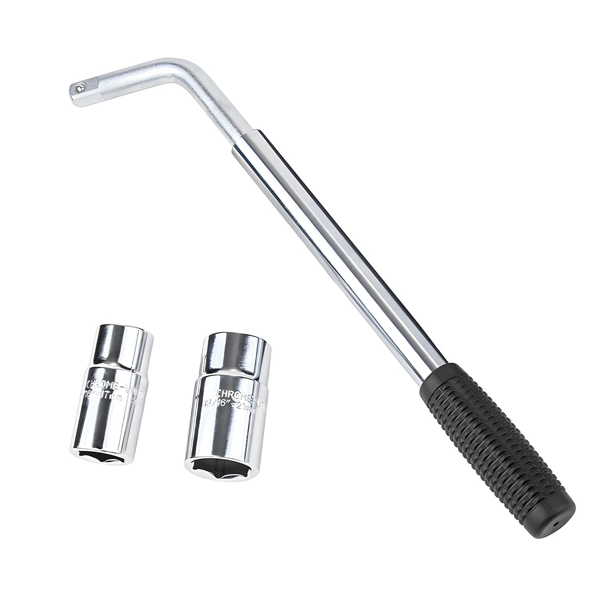 CGEAMDY Llave de Rueda Universal, Telescópica, Mango Extensible, Bujes de Varias Tallas, Llave de Tornete para la Eparación de Neumáticos de Caravana de Camión Vehículos