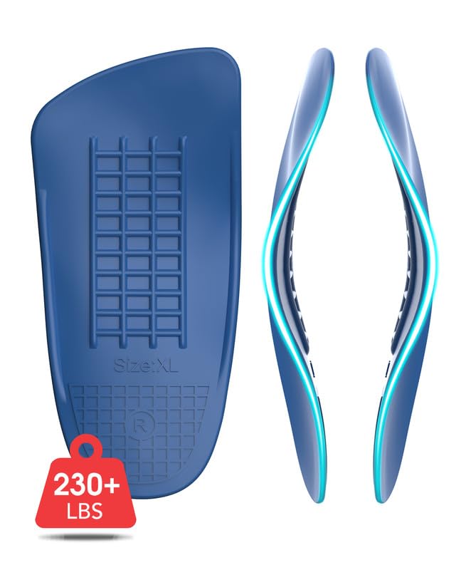 Image of Plantar Fasciitis Relief Low Arch Support Inserts Women Men 3 /4 Length,Thin Shoe Inserts Orthotics Insoles for Flat Feet,Fallen Arches,Foot Pain Relief Heavy Duty Support