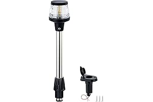13 Inches Stern Light, 2 Pin LED Navigation Light with Stainless Steel Pole