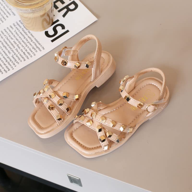 Rivets Girls Sandals Summer Vintage Beach Shoes Student Soft Soles Shoes3