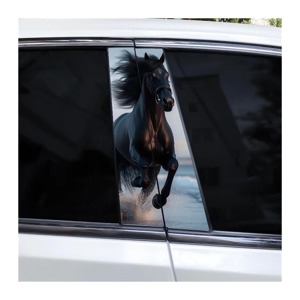 Body Parts 2pcs Running Horse Car B-Pillar Waterproof Decal Covering Scratches(Type A)