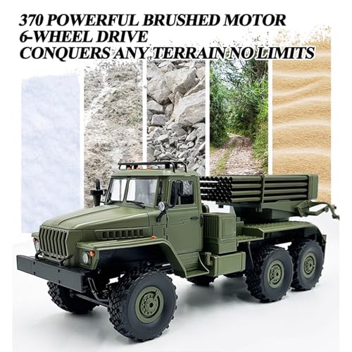Image of 1:16 Scale RC Truck, 6WD Military Transport Remote Control Car, All-Terrain Off-Road Vehicle with Full Proportional Control, LED Lights & Openable Doors, Hobby Toy for Adults and Collectors