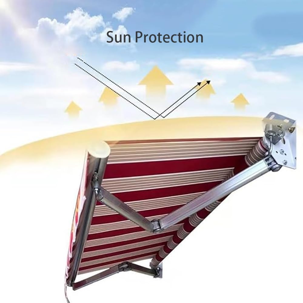 4 x 3 m ning tessuto per patio impermeabile copertura solare tela di ricambio manuale retrattile ning panno in poliestere (giallo 2,5 x 1,5 m)