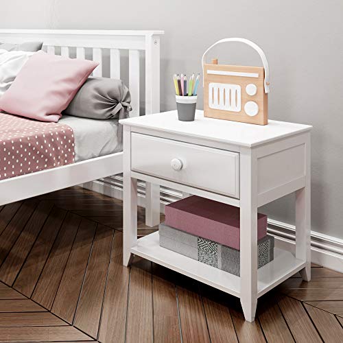 Max & Lily Solid Wood Nightstand, White