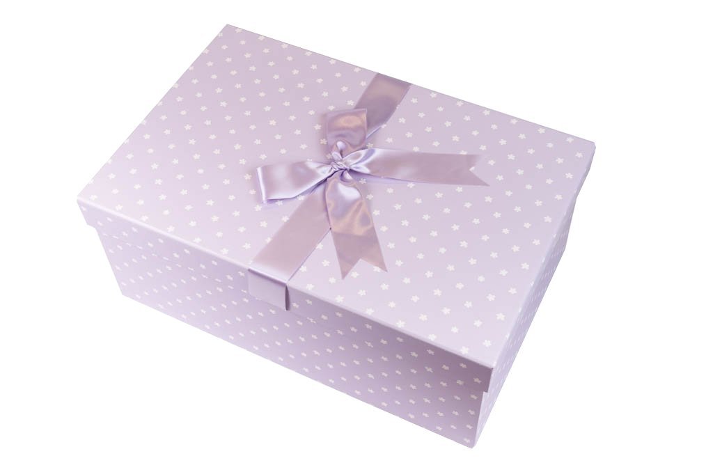 Grande scatola per abiti da sposa fatta a mano, 75 cm x 50 cm x 30 cm per abiti da sposa, per proteggere, conservare, prevenire l'ingiallimento, SIMPLE FLOWERS LILAC