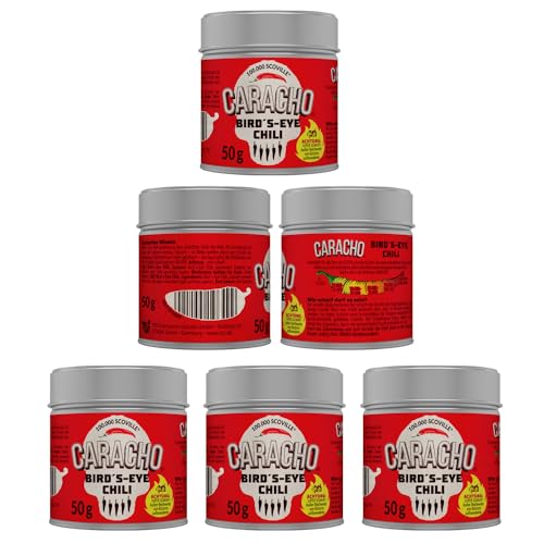 CARACHO Scoville - Lote de 50 g de copos de chile (50 g, 100 % extremadamente afilados), color blanco