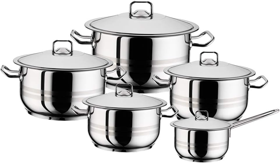 HASCEVHER Gastro Stainless Steel Cooking Pot (Set of 10)
